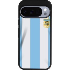 Coque Google Pixel 10 / Pixel 10 Pro - Silicone rigide noir Maillot de football Argentine 2022 personnalisable