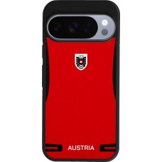 Coque Google Pixel 10 / Pixel 10 Pro - Silicone rigide noir Maillot de football Autriche 2026 personnalisable