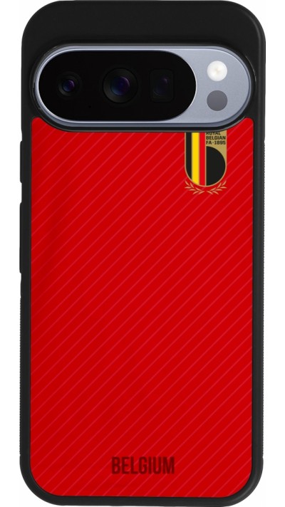 Coque Google Pixel 10 / Pixel 10 Pro - Silicone rigide noir Maillot de football Belgique 2022 personnalisable