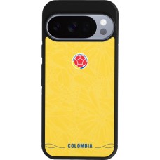 Coque Google Pixel 10 / Pixel 10 Pro - Silicone rigide noir Maillot de football Colombie 2026 personnalisable