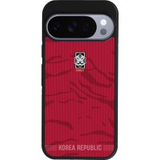 Coque Google Pixel 10 / Pixel 10 Pro - Silicone rigide noir Maillot de football Corée du Sud 2026 personnalisable