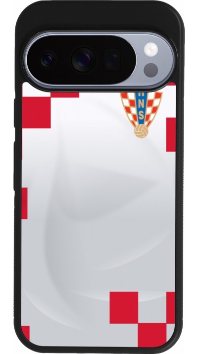 Google Pixel 10 / Pixel 10 Pro Case Hülle - Silikon schwarz Kroatien 2022 personalisierbares Fussballtrikot