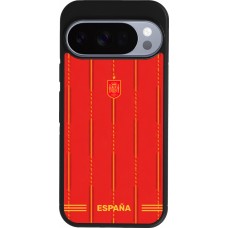 Coque Google Pixel 10 / Pixel 10 Pro - Silicone rigide noir Maillot de football Espagne 2026 personnalisable