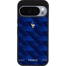 Coque Google Pixel 10 / Pixel 10 Pro - Silicone rigide noir Maillot de football France 2026 personnalisable