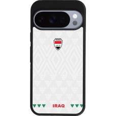Coque Google Pixel 10 / Pixel 10 Pro - Silicone rigide noir Maillot de football Irak 2026 personnalisable