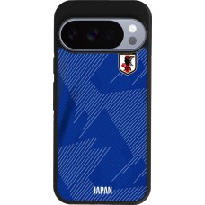 Coque Google Pixel 10 / Pixel 10 Pro - Silicone rigide noir Maillot de football Japon 2022 personnalisable