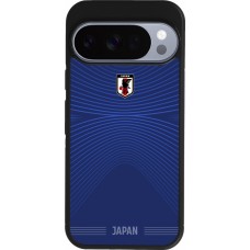 Coque Google Pixel 10 / Pixel 10 Pro - Silicone rigide noir Maillot de football Japon 2026 personnalisable