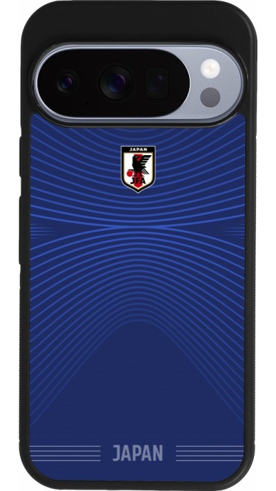 Coque Google Pixel 10 / Pixel 10 Pro - Silicone rigide noir Maillot de football Japon 2026 personnalisable