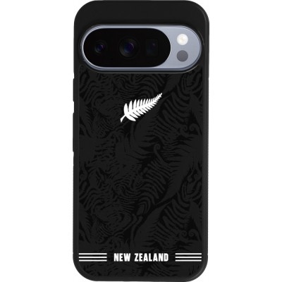 Coque Google Pixel 10 / Pixel 10 Pro - Silicone rigide noir Maillot de football Nouvelle-Zélande 2026 personnalisable