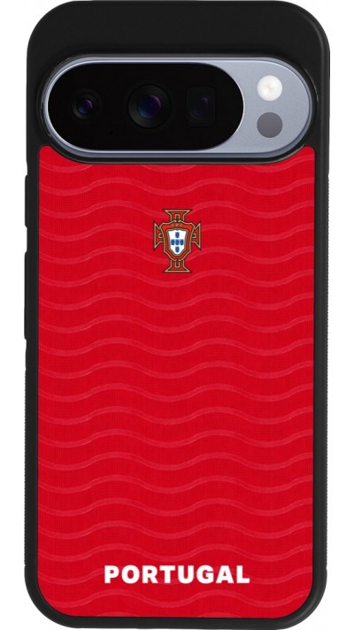 Google Pixel 10 / Pixel 10 Pro Case Hülle - Silikon schwarz Portugal 2026 personalisierbares Fussballtrikot