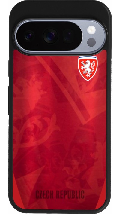 Coque Google Pixel 10 / Pixel 10 Pro - Silicone rigide noir Maillot de football République Tchèque personnalisable