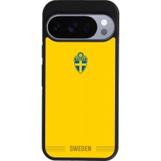 Coque Google Pixel 10 / Pixel 10 Pro - Silicone rigide noir Maillot de football Suède 2026 personnalisable