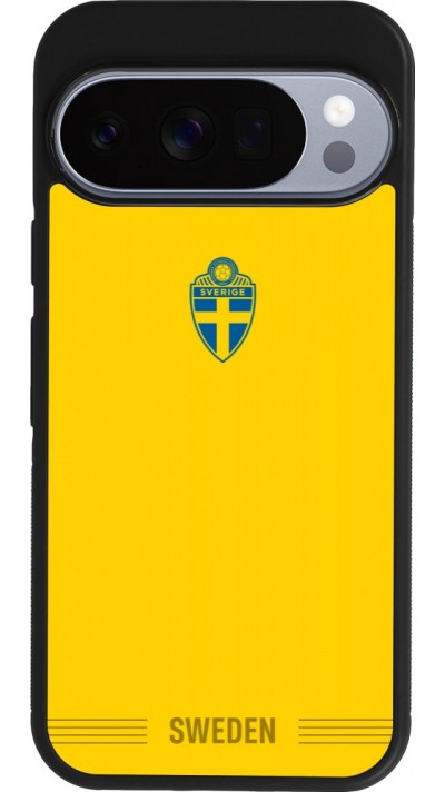 Google Pixel 10 / Pixel 10 Pro Case Hülle - Silikon schwarz Schweden 2026 personalisierbares Fussballtrikot