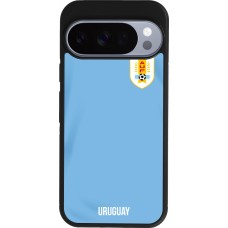 Coque Google Pixel 10 / Pixel 10 Pro - Silicone rigide noir Maillot de football Uruguay 2022 personnalisable