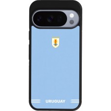 Coque Google Pixel 10 / Pixel 10 Pro - Silicone rigide noir Maillot de football Uruguay 2026 personnalisable
