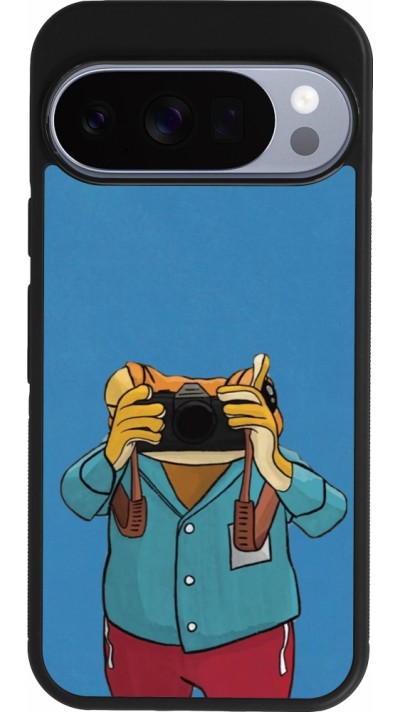 Google Pixel 10 / Pixel 10 Pro Case Hülle - Silikon schwarz Frog with camera DTMF