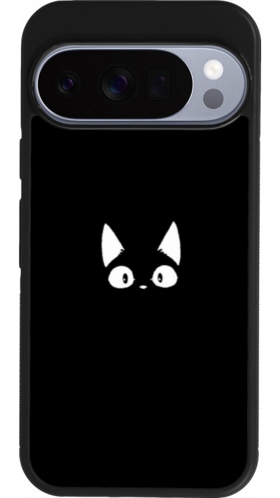 Google Pixel 10 / Pixel 10 Pro Case Hülle - Silikon schwarz Funny cat on black