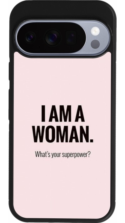 Google Pixel 10 / Pixel 10 Pro Case Hülle - Silikon schwarz I am a woman