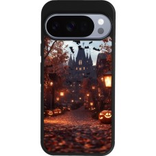 Coque Google Pixel 10 / Pixel 10 Pro - Silicone rigide noir Halloween 2025 Haunted house