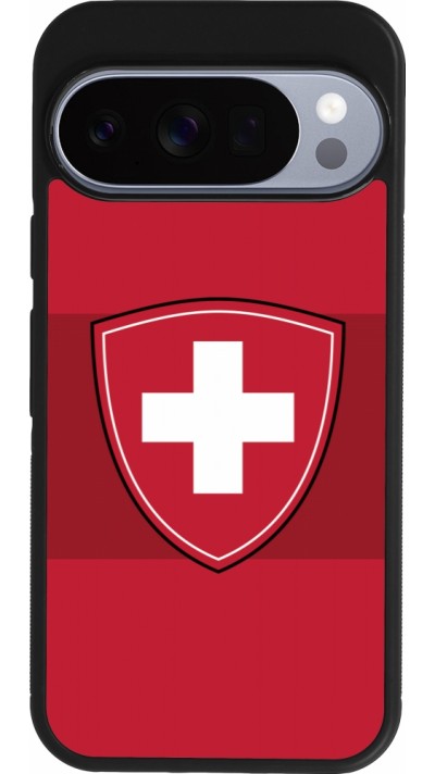 Coque Google Pixel 10 / Pixel 10 Pro - Silicone rigide noir Hockey World Championship Ecusson Suisse