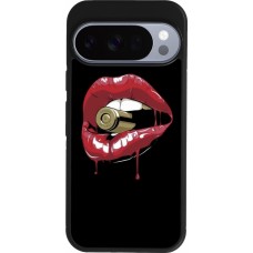 Google Pixel 10 / Pixel 10 Pro Case Hülle - Silikon schwarz Lips bullet