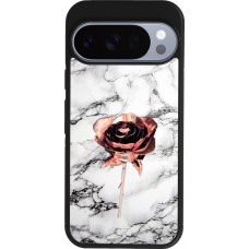 Google Pixel 10 / Pixel 10 Pro Case Hülle - Silikon schwarz Marble Rose Gold
