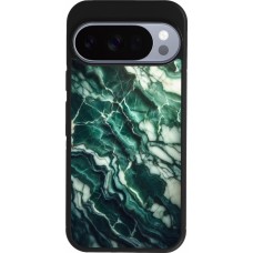 Google Pixel 10 / Pixel 10 Pro Case Hülle - Silikon schwarz Majestätischer grüner Marmor