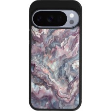 Google Pixel 10 / Pixel 10 Pro Case Hülle - Silikon schwarz Violetter silberner Marmor
