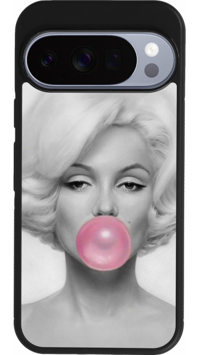 Coque Google Pixel 10 / Pixel 10 Pro - Silicone rigide noir Marilyn Bubble