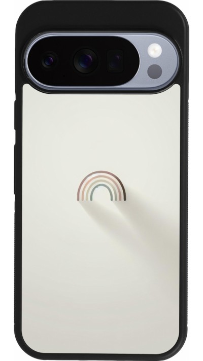 Coque Google Pixel 10 / Pixel 10 Pro - Silicone rigide noir Mini Rainbow Minimal