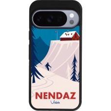 Coque Google Pixel 10 / Pixel 10 Pro - Silicone rigide noir Nendaz Cabane Ski