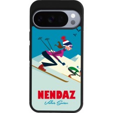 Coque Google Pixel 10 / Pixel 10 Pro - Silicone rigide noir Nendaz Ski Downhill