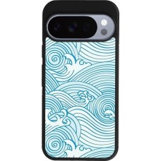 Coque Google Pixel 10 / Pixel 10 Pro - Silicone rigide noir Ocean Waves