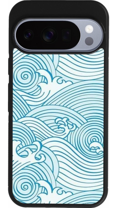 Coque Google Pixel 10 / Pixel 10 Pro - Silicone rigide noir Ocean Waves
