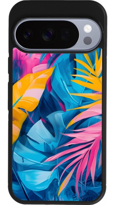 Coque Google Pixel 10 / Pixel 10 Pro - Silicone rigide noir Palms Blue