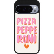 Google Pixel 10 / Pixel 10 Pro Case Hülle - Silikon schwarz Pizza pepperoni 2026
