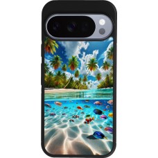 Google Pixel 10 / Pixel 10 Pro Case Hülle - Silikon schwarz Strandparadies