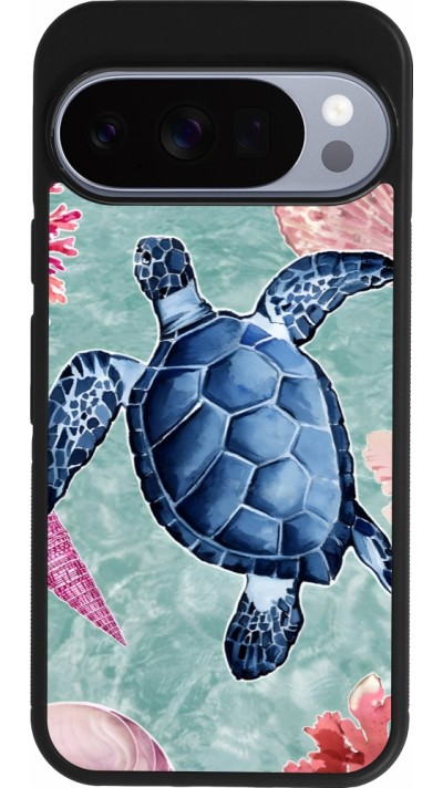Coque Google Pixel 10 / Pixel 10 Pro - Silicone rigide noir Preppy Turtle