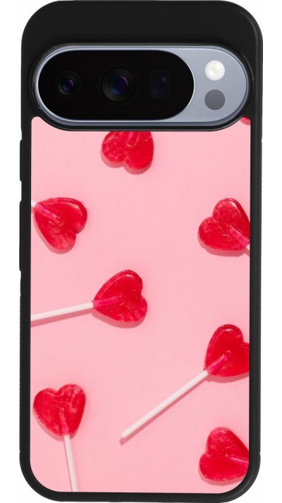 Coque Google Pixel 10 / Pixel 10 Pro - Silicone rigide noir Saint Valentines Day 26 Lollipop