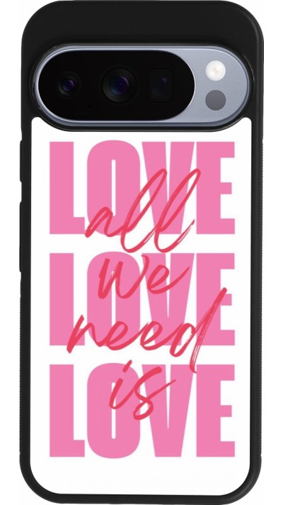 Coque Google Pixel 10 / Pixel 10 Pro - Silicone rigide noir Saint Valentines Day 26 Love all we need is
