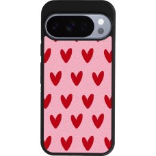 Google Pixel 10 / Pixel 10 Pro Case Hülle - Silikon schwarz Saint Valentines Day 26 Pattern heart