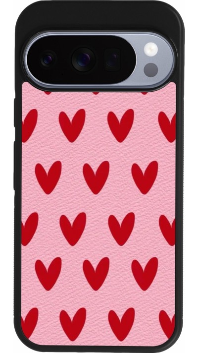 Coque Google Pixel 10 / Pixel 10 Pro - Silicone rigide noir Saint Valentines Day 26 Pattern heart