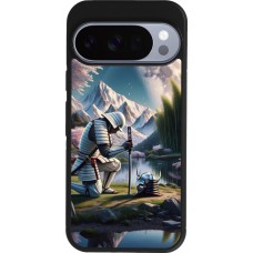 Google Pixel 10 / Pixel 10 Pro Case Hülle - Silikon schwarz Samurai Katana Mond