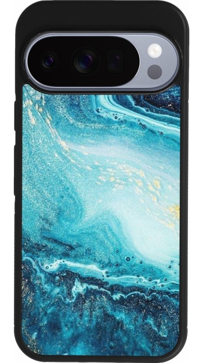 Coque Google Pixel 10 / Pixel 10 Pro - Silicone rigide noir Sea Foam Blue