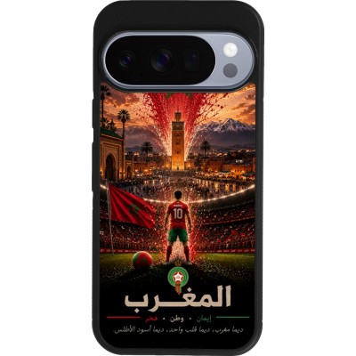 Google Pixel 10 / Pixel 10 Pro Case Hülle - Silikon schwarz Fussball Marokko splash 2026