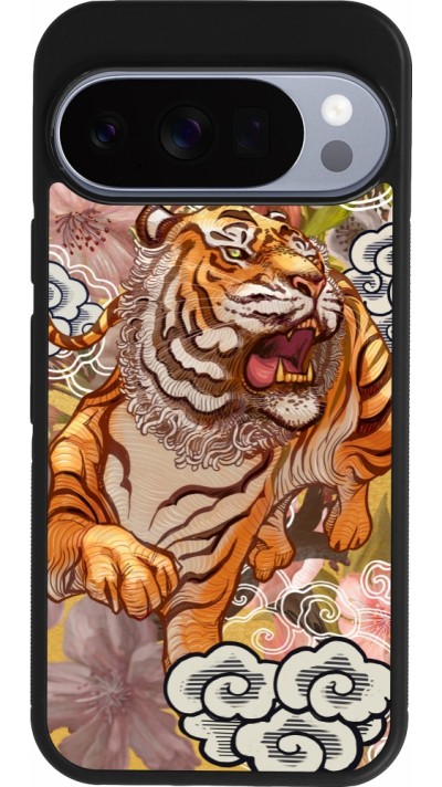 Coque Google Pixel 10 / Pixel 10 Pro - Silicone rigide noir Spring 23 japanese tiger