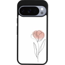 Coque Google Pixel 10 / Pixel 10 Pro - Silicone rigide noir Spring 23 minimalist flower