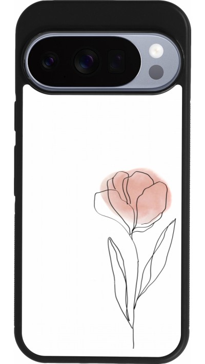Coque Google Pixel 10 / Pixel 10 Pro - Silicone rigide noir Spring 23 minimalist flower