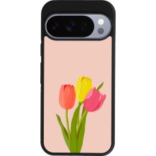 Google Pixel 10 / Pixel 10 Pro Case Hülle - Silikon schwarz Spring 23 tulip trio