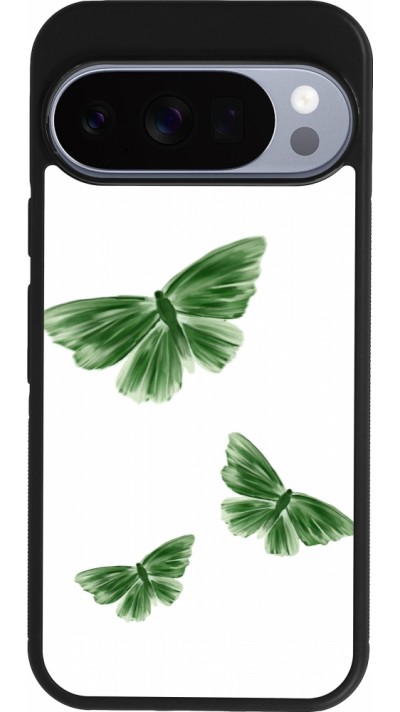 Coque Google Pixel 10 / Pixel 10 Pro - Silicone rigide noir Butterflies Spring 2026